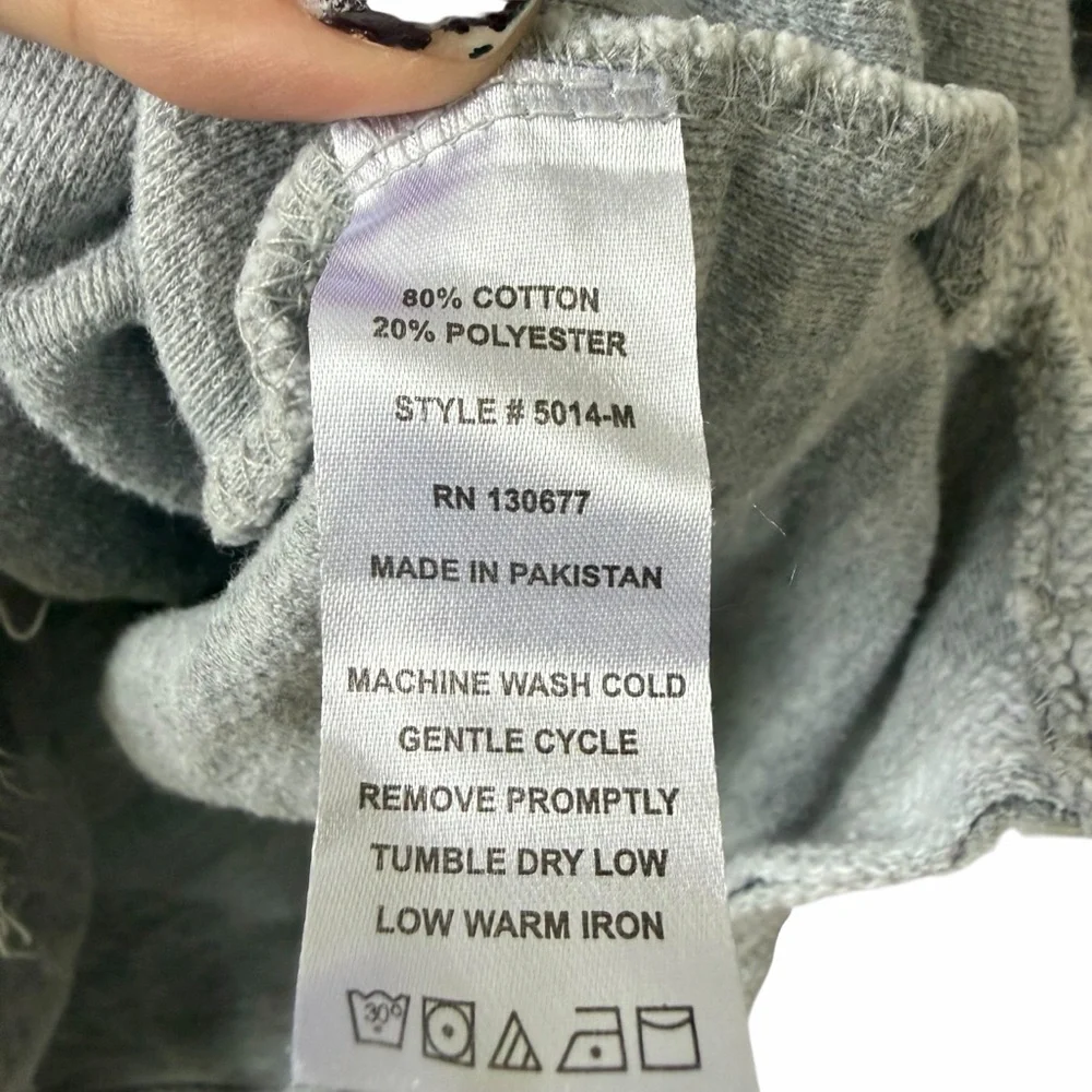 Vineyard Crew Light Gray Hooded Textured Knit Distressed Pullover Sweater Size S